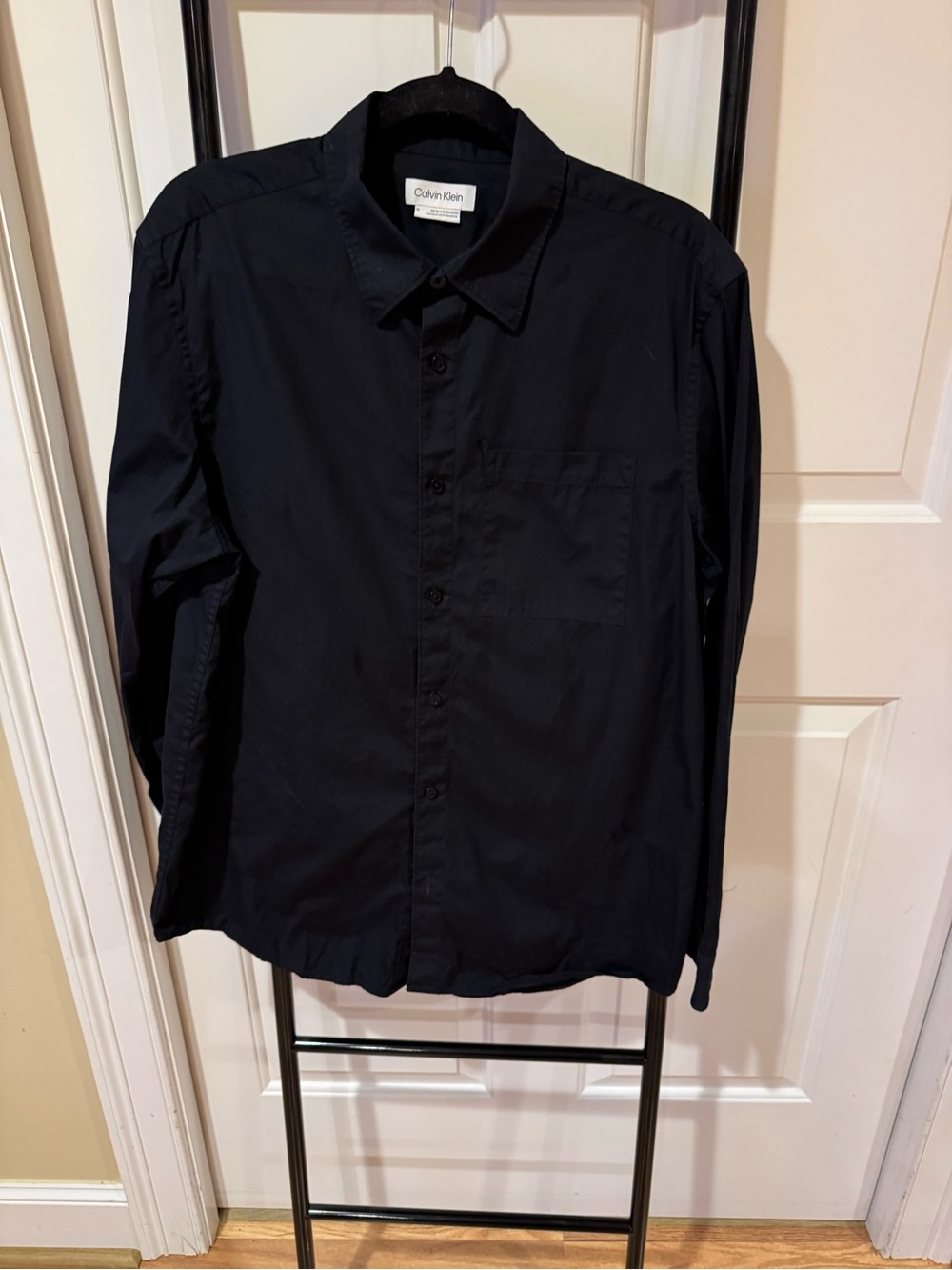 Calvin Klein Men's Black Long-Sleeve Button-Down Shirt
